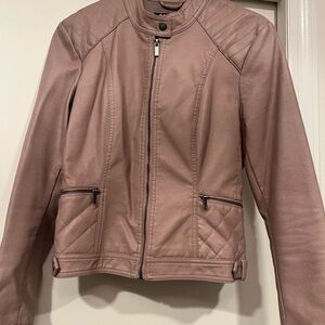 Women's Pink lavender faux leather Jacket